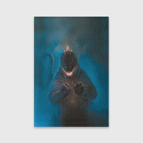 Обложка для паспорта матовая кожа с принтом Blue в Петрозаводске, натуральная матовая кожа | размер 19,3 х 13,7 см; прозрачные пластиковые крепления | godzilla | king of the monsters | годзила | годзилла 2 | король монстров