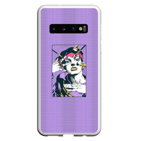 Чехол для Samsung Galaxy S10 с принтом Kishibe Rohan in Purple в Петрозаводске, Силикон | Область печати: задняя сторона чехла, без боковых панелей | diamond is unbreakable | heavens door | jjba | jojo | kishibe | rohan