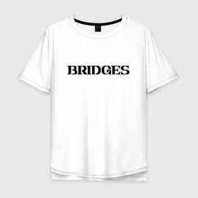 Мужская футболка хлопок Oversize с принтом BRIDGES в Петрозаводске, 100% хлопок | свободный крой, круглый ворот, “спинка” длиннее передней части | bridges | death stranding | fragile express | games | kojima | kojima productions | logo | ludens | игры | кодзима | лого | люденс