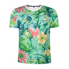 Мужская футболка 3D спортивная с принтом Тропики в Петрозаводске, 100% полиэстер с улучшенными характеристиками | приталенный силуэт, круглая горловина, широкие плечи, сужается к линии бедра | 2019 | 2020 | в отпуск | весна | гаваи | гавайи | гавайская | для отпуска | лето | листья | море | настроение | осень | отдых | отпуск | пальма | пальмы | пляж | пляжная | путешественник