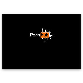 Поздравительная открытка с принтом PORN HUB в Петрозаводске, 100% бумага | плотность бумаги 280 г/м2, матовая, на обратной стороне линовка и место для марки
 | Тематика изображения на принте: логотип | пошлое