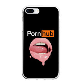 Чехол для iPhone 7Plus/8 Plus матовый с принтом PORN HUB в Петрозаводске, Силикон | Область печати: задняя сторона чехла, без боковых панелей | губы | логотип | пошлое