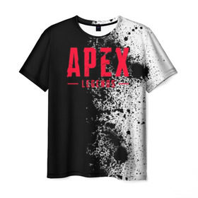 Мужская футболка 3D с принтом апекс легендс в Петрозаводске, 100% полиэфир | прямой крой, круглый вырез горловины, длина до линии бедер | apex | apex legends | апекс легендс