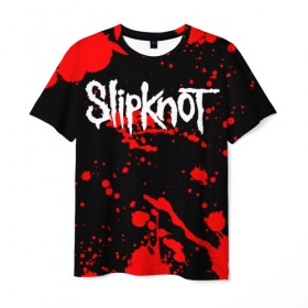 Мужская футболка 3D с принтом Slipknot (2) в Петрозаводске, 100% полиэфир | прямой крой, круглый вырез горловины, длина до линии бедер | Тематика изображения на принте: horror | music | not | rock | slipk | slipknot | кровь | музыка | рок | слипкнот | ужасы