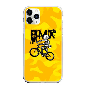 Чехол для iPhone 11 Pro матовый с принтом BMX в Петрозаводске, Силикон |  | bike | bmx | bones | extreme | skeleton | skull | sport | велосипед | скелет | спорт | череп | экстрим