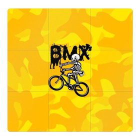 Магнитный плакат 3Х3 с принтом BMX в Петрозаводске, Полимерный материал с магнитным слоем | 9 деталей размером 9*9 см | bike | bmx | bones | extreme | skeleton | skull | sport | велосипед | скелет | спорт | череп | экстрим