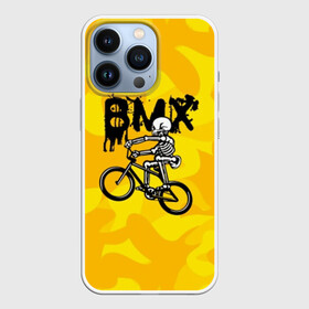 Чехол для iPhone 13 Pro с принтом BMX в Петрозаводске,  |  | Тематика изображения на принте: bike | bmx | bones | extreme | skeleton | skull | sport | велосипед | скелет | спорт | череп | экстрим