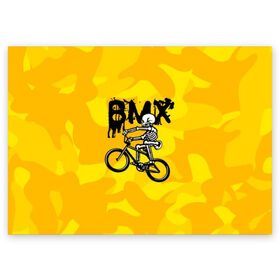 Поздравительная открытка с принтом BMX в Петрозаводске, 100% бумага | плотность бумаги 280 г/м2, матовая, на обратной стороне линовка и место для марки
 | Тематика изображения на принте: bike | bmx | bones | extreme | skeleton | skull | sport | велосипед | скелет | спорт | череп | экстрим