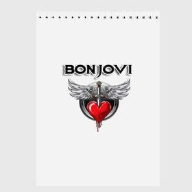 Скетчбук с принтом Bon Jovi в Петрозаводске, 100% бумага
 | 48 листов, плотность листов — 100 г/м2, плотность картонной обложки — 250 г/м2. Листы скреплены сверху удобной пружинной спиралью | bon jovi | бон джови | музыка | музыкальная группа | песни | рок | рок группа | рокгруппа