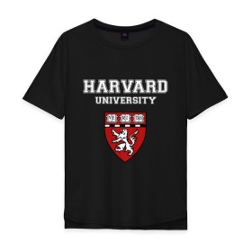 Мужская футболка хлопок Oversize с принтом Harvard University_форма в Петрозаводске, 100% хлопок | свободный крой, круглый ворот, “спинка” длиннее передней части | Тематика изображения на принте: harvard university | гарвард | колледж | образование | студенты | сша | университет | школа