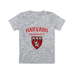 Детская футболка хлопок с принтом Harvard University_форма в Петрозаводске, 100% хлопок | круглый вырез горловины, полуприлегающий силуэт, длина до линии бедер | harvard university | гарвард | колледж | образование | студенты | сша | университет | школа