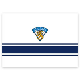 Поздравительная открытка с принтом Сборная Финляндии в Петрозаводске, 100% бумага | плотность бумаги 280 г/м2, матовая, на обратной стороне линовка и место для марки
 | finland | hockey | sport | suomi | герб | надписи | сборная финляндии | сборная хоккея | символика | спорт | спортсмен | финляндия | форма | хоккей | чемпионат | чемпионат 2019