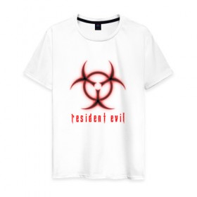 Мужская футболка хлопок с принтом Resident Evil в Петрозаводске, 100% хлопок | прямой крой, круглый вырез горловины, длина до линии бедер, слегка спущенное плечо. | 