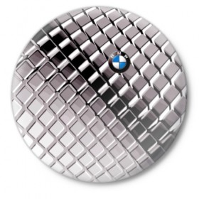 Значок с принтом BMW в Петрозаводске,  металл | круглая форма, металлическая застежка в виде булавки | Тематика изображения на принте: bmw | metal | pattern | prestige | бмв | металл | престиж | узор