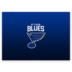 Поздравительная открытка с принтом St. Louis Blues в Петрозаводске, 100% бумага | плотность бумаги 280 г/м2, матовая, на обратной стороне линовка и место для марки
 | Тематика изображения на принте: nhl | st. louis blues | блюз | нхл | сент луиз | сент луис | сент луис блюз | тарасенко | хоккей | шайба