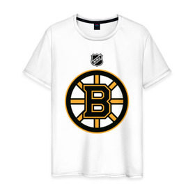 Мужская футболка хлопок с принтом Boston Bruins NHL в Петрозаводске, 100% хлопок | прямой крой, круглый вырез горловины, длина до линии бедер, слегка спущенное плечо. | boston | boston bruins | hockey | nhl | бостон | бостон брюинз | кубок стенли | нхл | спорт | хоккей | шайба
