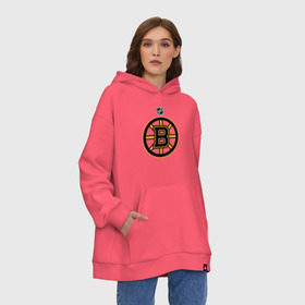 Худи SuperOversize хлопок с принтом Boston Bruins NHL в Петрозаводске, 70% хлопок, 30% полиэстер, мягкий начес внутри | карман-кенгуру, эластичная резинка на манжетах и по нижней кромке, двухслойный капюшон
 | boston | boston bruins | hockey | nhl | бостон | бостон брюинз | кубок стенли | нхл | спорт | хоккей | шайба