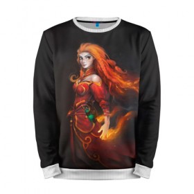 Мужской свитшот 3D с принтом Lina (Dota2) в Петрозаводске, 100% полиэстер с мягким внутренним слоем | круглый вырез горловины, мягкая резинка на манжетах и поясе, свободная посадка по фигуре | Тематика изображения на принте: dota | dota 2 | dota2 | game | games | lina | lina dota 2 | дота | дота 2 | игра | игры | лина