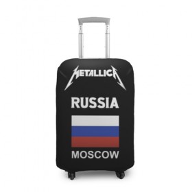 Чехол для чемодана 3D с принтом Metallica в Петрозаводске, 86% полиэфир, 14% спандекс | двустороннее нанесение принта, прорези для ручек и колес | metallica | moscow | russia | андеграунд | легенда рока | метал | металлика | москва | музыка | рок | россия | хард рок | хеви метал