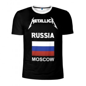 Мужская футболка 3D спортивная с принтом Metallica в Петрозаводске, 100% полиэстер с улучшенными характеристиками | приталенный силуэт, круглая горловина, широкие плечи, сужается к линии бедра | metallica | moscow | russia | андеграунд | легенда рока | метал | металлика | москва | музыка | рок | россия | хард рок | хеви метал