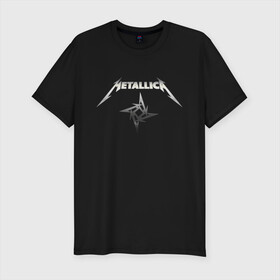 Мужская футболка премиум с принтом Metallica в Петрозаводске, 92% хлопок, 8% лайкра | приталенный силуэт, круглый вырез ворота, длина до линии бедра, короткий рукав | Тематика изображения на принте: guitar | hard | heavymetal | metal | metallica | music | rock | гитара | картинка | картинки | метал | металика | металлика | мода | музыка | рок | тренд | тренды | треш | трэш | тяжелый | хард