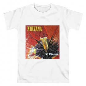 Мужская футболка хлопок с принтом Nirvana In Bloom в Петрозаводске, 100% хлопок | прямой крой, круглый вырез горловины, длина до линии бедер, слегка спущенное плечо. | Тематика изображения на принте: kurt cobain | music | nirvana | rock | кобейн | курт | курт кобейн | музыка | нирвана | рок
