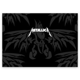 Поздравительная открытка с принтом METALLICA в Петрозаводске, 100% бумага | плотность бумаги 280 г/м2, матовая, на обратной стороне линовка и место для марки
 | Тематика изображения на принте: matters metallica | music | nothing else | rock | trash metal | группа | металлика | музыка | музыканты | рок | трэш металл