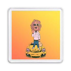 Магнит 55*55 с принтом Lil Pump - Flex Like Ouu в Петрозаводске, Пластик | Размер: 65*65 мм; Размер печати: 55*55 мм | flex like ouu | gucci | gucci gang | hip hop | lil | lil pump | pump | rap | trap | гучи | гучи гэнг | лил | лил памп | насос | памп | рэп | трэп | хип хоп