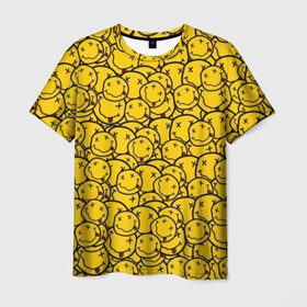 Мужская футболка 3D с принтом NIRVANA в Петрозаводске, 100% полиэфир | прямой крой, круглый вырез горловины, длина до линии бедер | Тематика изображения на принте: music | nirvana | rip smile | rock | smile | группа | курт кобейн | музыка | нирвана | рок | смайл