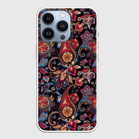 Чехол для iPhone 13 Pro с принтом Этнический орнамент в Петрозаводске,  |  | asia | black | blue | curl | east | ethnic | flower | india | ornament | pattern | petal | red | yellow | zendudl | азия | восток | желтый | завитушка | зендудл | индия | красный | лепесток | орнамент | узор | цветок | черный | этнический