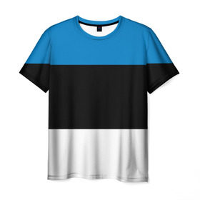 Мужская футболка 3D с принтом Эстония. Флаг. в Петрозаводске, 100% полиэфир | прямой крой, круглый вырез горловины, длина до линии бедер | балтии | государство | прибалтика | республика | снг | ссср | страна | страны | эстония