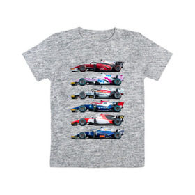 Детская футболка хлопок с принтом F1 Болиды 2 в Петрозаводске, 100% хлопок | круглый вырез горловины, полуприлегающий силуэт, длина до линии бедер | f1 | f2 | авто | болид | болиды | гонки | формула 1