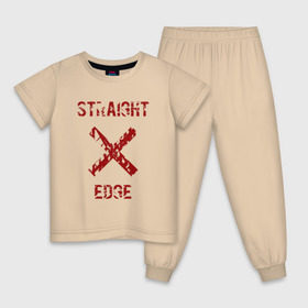 Детская пижама хлопок с принтом Straight edge в Петрозаводске, 100% хлопок |  брюки и футболка прямого кроя, без карманов, на брюках мягкая резинка на поясе и по низу штанин
 | straight edge | sxe | острая грань | схе