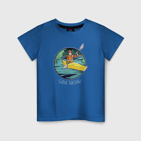 Детская футболка хлопок с принтом Байдарка в Петрозаводске, 100% хлопок | круглый вырез горловины, полуприлегающий силуэт, длина до линии бедер | байдарка | водный спорт | каякинг
