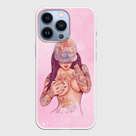 Чехол для iPhone 13 Pro с принтом Sexy girl в Петрозаводске,  |  | Тематика изображения на принте: девушка | летняя | тату | татуировки | тело | тянка