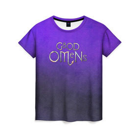 Женская футболка 3D с принтом Good Omens в Петрозаводске, 100% полиэфир ( синтетическое хлопкоподобное полотно) | прямой крой, круглый вырез горловины, длина до линии бедер | good omens | serial | благие намерения | сериал | сериалы