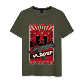 Мужская футболка хлопок с принтом VLADOF-GUNS FOR THE REVOLUTION в Петрозаводске, 100% хлопок | прямой крой, круглый вырез горловины, длина до линии бедер, слегка спущенное плечо. | 