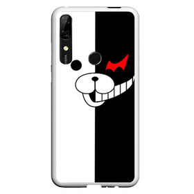 Чехол для Honor P Smart Z с принтом MONOKUMA (КАПЮШОН) в Петрозаводске, Силикон | Область печати: задняя сторона чехла, без боковых панелей | anime | bear | black  white | danganronpa | kurokuma | monodam | monokuma | monomi | monotaro | pink | rabbit | school | shirokuma | аниме | главарь | мoноми | монокума | черно белый | школа