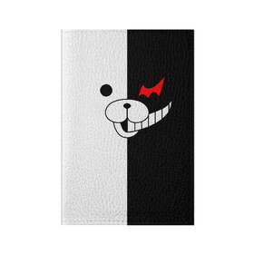 Обложка для паспорта матовая кожа с принтом MONOKUMA (КАПЮШОН) | МОНОКУМА в Петрозаводске, натуральная матовая кожа | размер 19,3 х 13,7 см; прозрачные пластиковые крепления | Тематика изображения на принте: anime | bear | black  white | danganronpa | kurokuma | monodam | monokuma | monomi | monotaro | pink | rabbit | school | shirokuma | аниме | главарь | мoноми | монокума | черно белый | школа