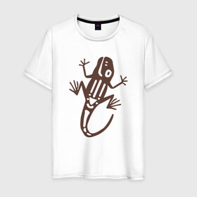 Мужская футболка хлопок с принтом Geko в Петрозаводске, 100% хлопок | прямой крой, круглый вырез горловины, длина до линии бедер, слегка спущенное плечо. | гекон | динозавры | дракон | животные | лягушки | ящер | ящерица