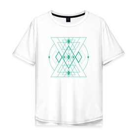 Мужская футболка хлопок Oversize с принтом Мужество сакрала в Петрозаводске, 100% хлопок | свободный крой, круглый ворот, “спинка” длиннее передней части | fractal | sacral | сакрал | сакральная геометрия | тетрайдер | треугольник | узоры | фракталы