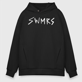 Мужское худи Oversize хлопок с принтом SWMRS в Петрозаводске, френч-терри — 70% хлопок, 30% полиэстер. Мягкий теплый начес внутри —100% хлопок | боковые карманы, эластичные манжеты и нижняя кромка, капюшон на магнитной кнопке | Тематика изображения на принте: emilys army | pop punk | punk rock | surf punk | surf rock | swimmers | swmrs | the clocks | the raining souls