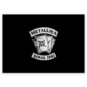 Поздравительная открытка с принтом Metallica в Петрозаводске, 100% бумага | плотность бумаги 280 г/м2, матовая, на обратной стороне линовка и место для марки
 | album | black | concert | heavy | kirk | metal | metallica | music | rock | tolls | джеймс хэтфилд | кирк хэмметт | клифф бёртон | ларс ульрих | метал | металлика | трэш