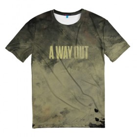 Мужская футболка 3D с принтом A WAY OUT в Петрозаводске, 100% полиэфир | прямой крой, круглый вырез горловины, длина до линии бедер | 