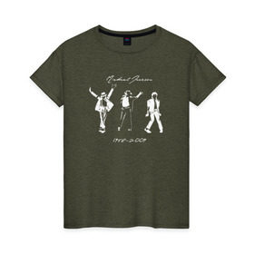 Женская футболка хлопок с принтом Майкл Джексон в Петрозаводске, 100% хлопок | прямой крой, круглый вырез горловины, длина до линии бедер, слегка спущенное плечо | автор песен | актёр | американский певец | аранжировщик | музыка | музыкальный продюсер | поп | сценарист | танцор | филантроп | хореограф