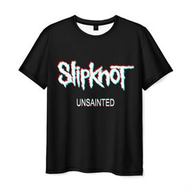 Мужская футболка 3D с принтом Slipknot Unsainted в Петрозаводске, 100% полиэфир | прямой крой, круглый вырез горловины, длина до линии бедер | 2019 | metal | music | new | rock | single | slipknot | unsainted