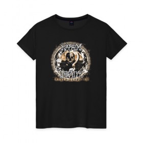Женская футболка хлопок с принтом Napalm Death в Петрозаводске, 100% хлопок | прямой крой, круглый вырез горловины, длина до линии бедер, слегка спущенное плечо | британская | грайндкор | грайндкор группа | дэт метал | краст панк | марк гринуэй | митч харрис | шэйн эмбери