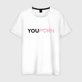 Мужская футболка хлопок с принтом YouPorn в Петрозаводске, 100% хлопок | прямой крой, круглый вырез горловины, длина до линии бедер, слегка спущенное плечо. | brazzers | you | браззерс | сайт