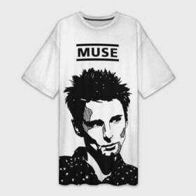 Платье-футболка 3D с принтом Muse в Петрозаводске,  |  | alternative | british | men | muse | music | progressive | rock | rock band | space rock | symphonic | three | trio | uk | альтернативный | британская | великобритания | до | крис уолстенхолм | мужчины | муза | музыка | мэттью беллами