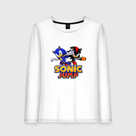 Женский лонгслив хлопок с принтом SONIC JUMP в Петрозаводске, 100% хлопок |  | hedgehog | metal sonic | silver | silver the hedgehog | sonic | sonic boom | sonic the hedgehog | ёж сонник | игры | соник | фильмы